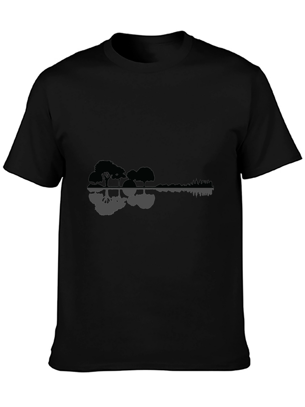 Nature Guitar Graphic Tee - Black Cotton Blend