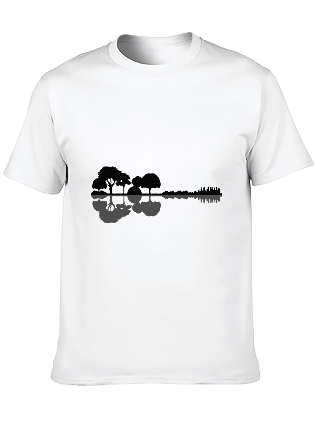 Nature Guitar Graphic Tee - Black Cotton Blend
