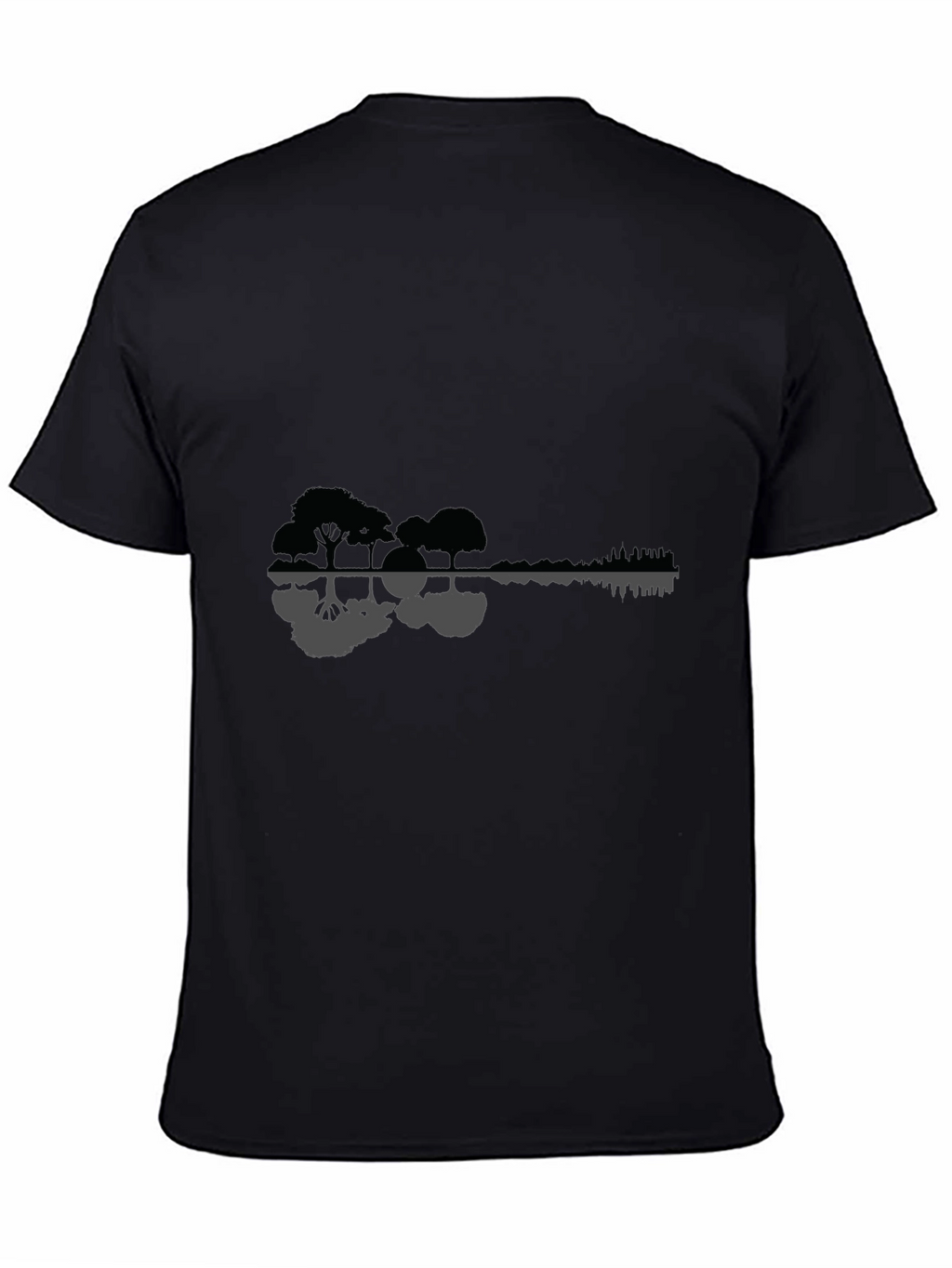 Nature Guitar Graphic Tee - Black Cotton Blend