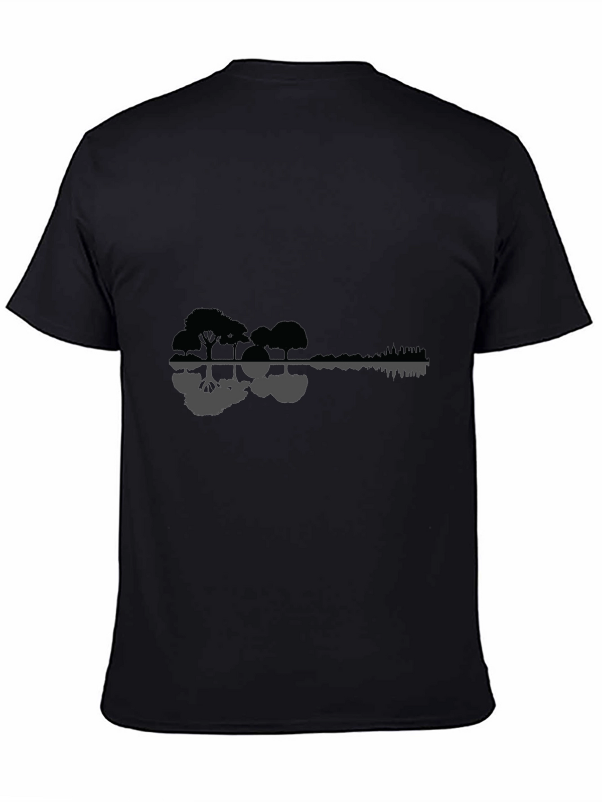 Nature Guitar Graphic Tee - Black Cotton Blend