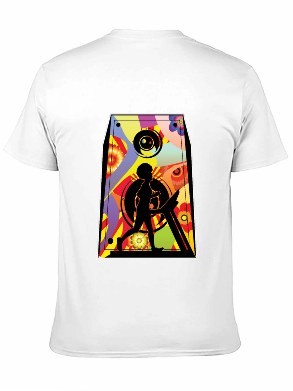 Retro Speaker Graphic Tee - Black Cotton Blend