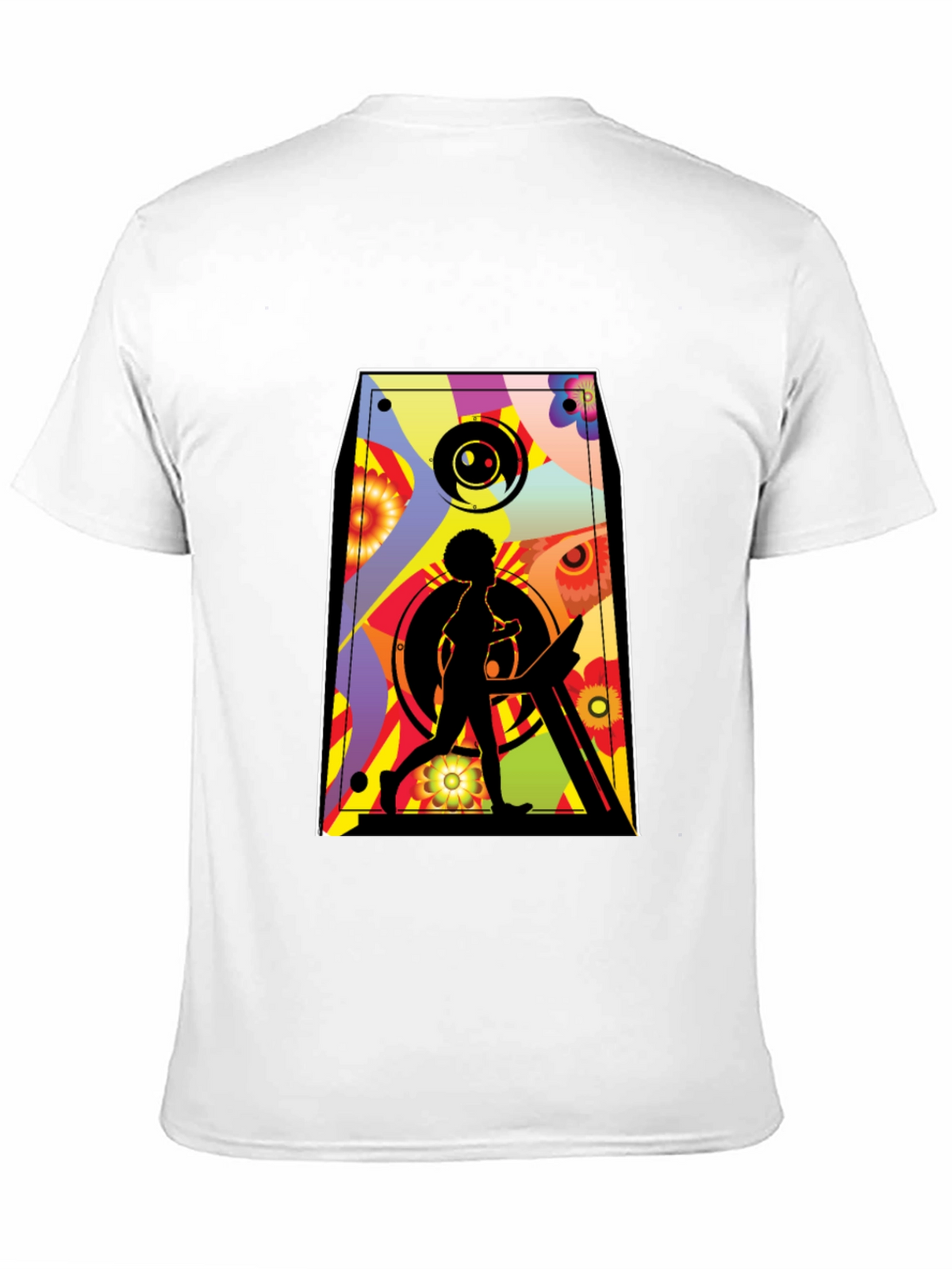 Retro Speaker Graphic Tee - Black Cotton Blend