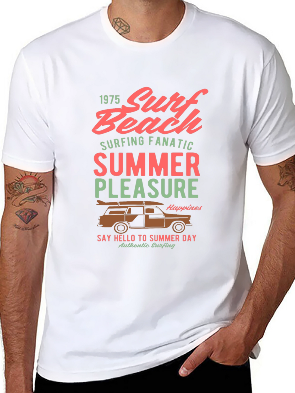 Surf Beach Summer Pleasure Graphic Tee
