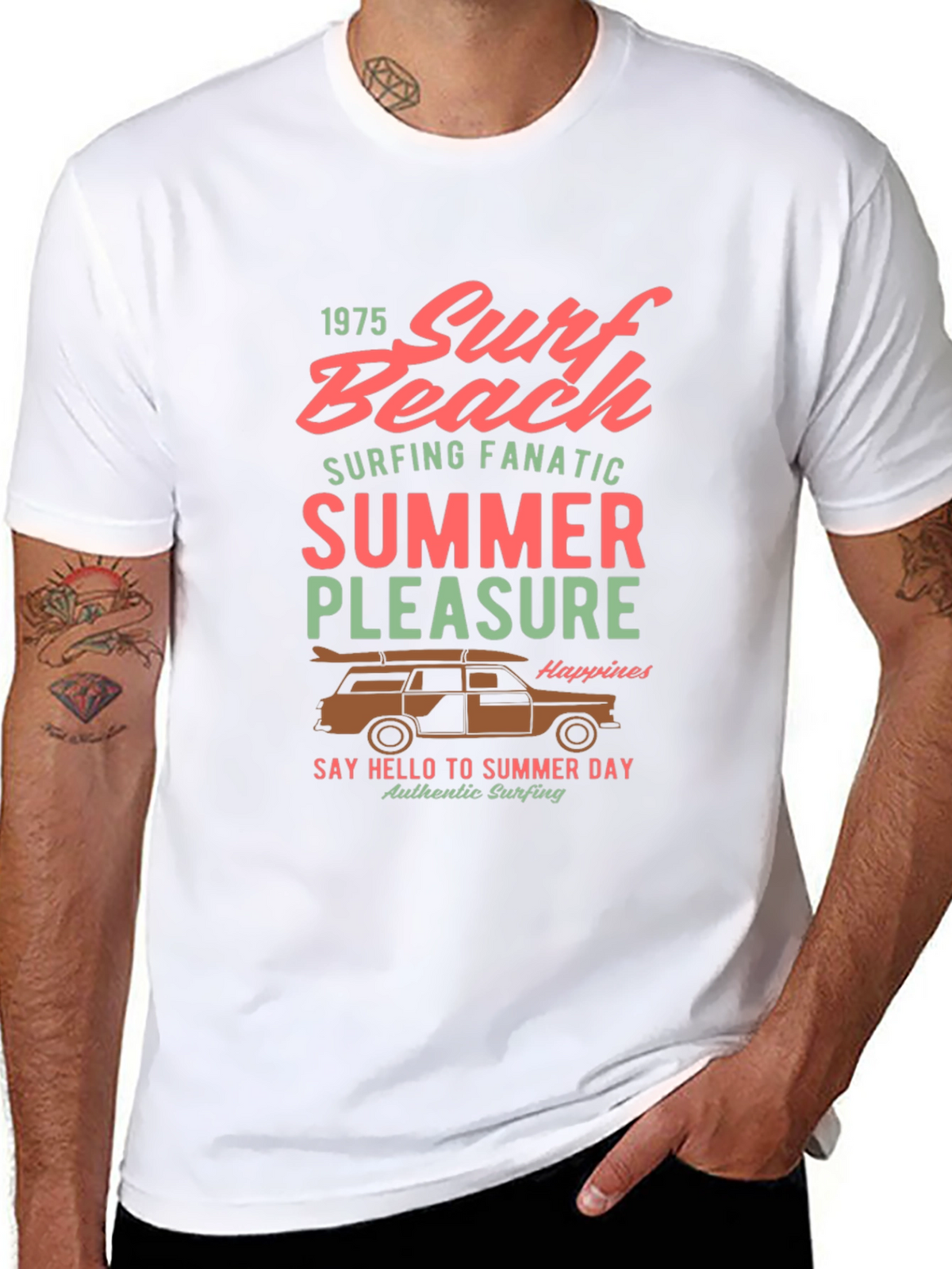 Surf Beach Summer Pleasure Graphic Tee