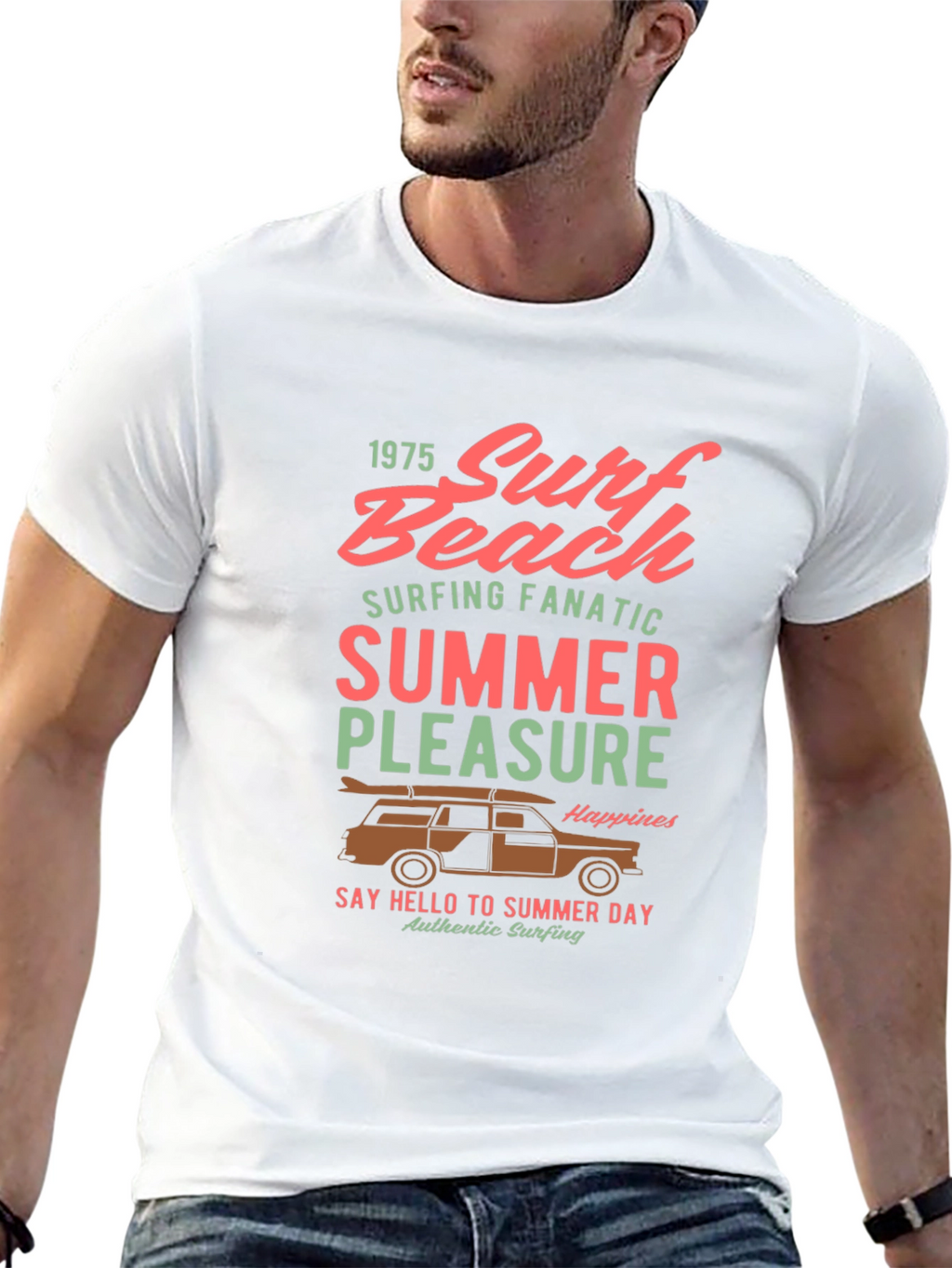 Surf Beach Summer Pleasure Graphic Tee