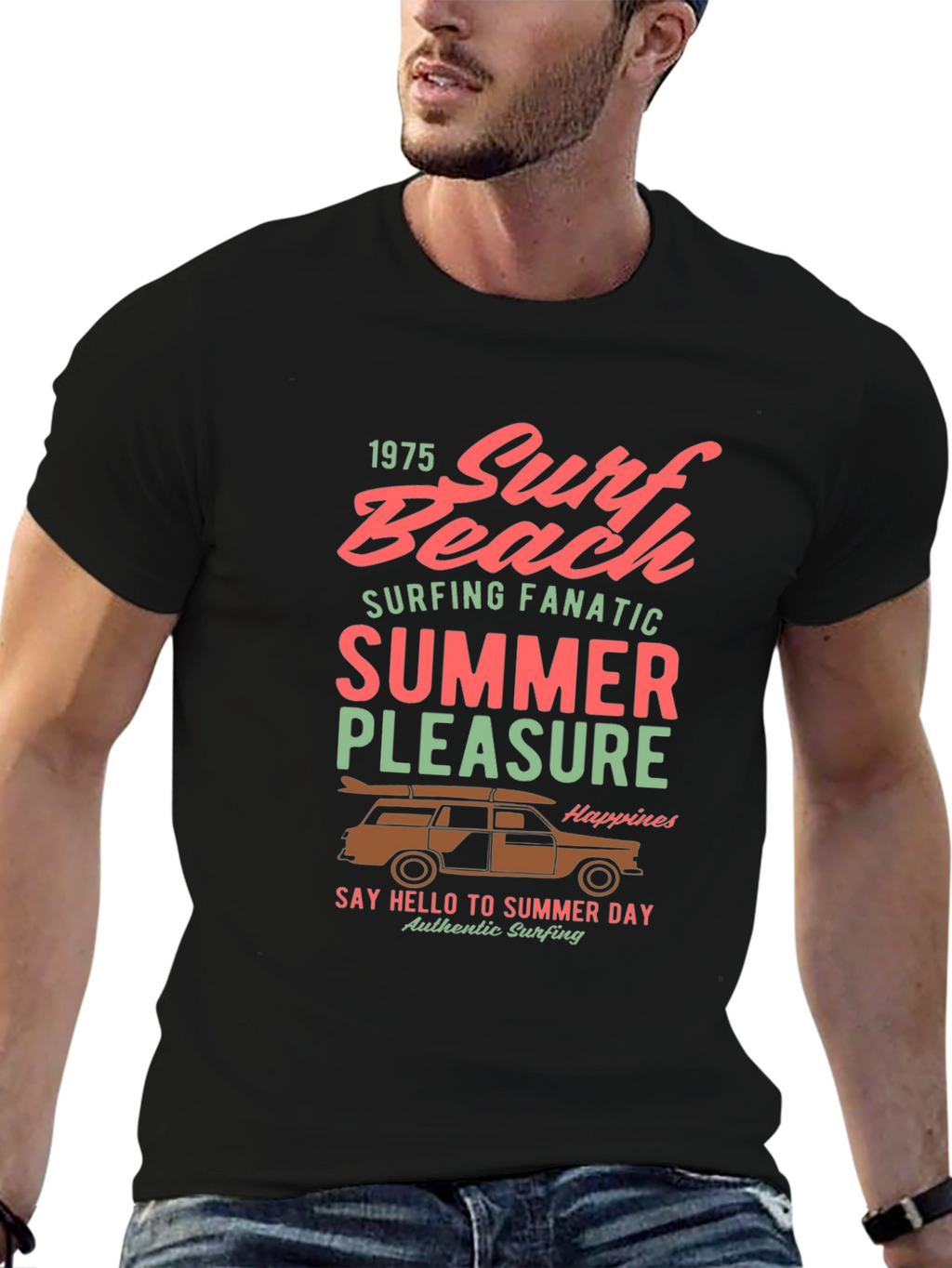 Surf Beach Summer Pleasure Graphic Tee