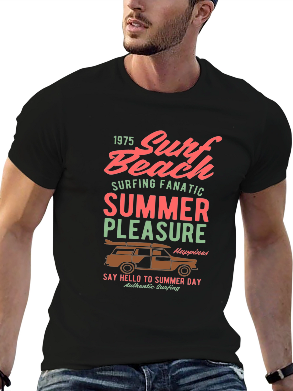 Surf Beach Summer Pleasure Graphic Tee