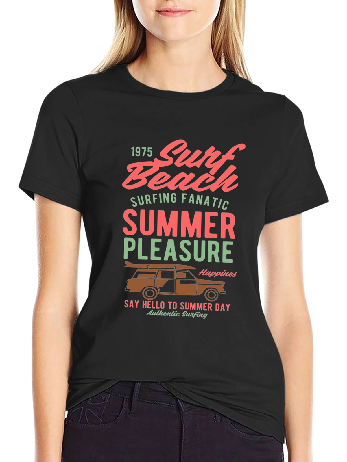 Surf Beach Summer Pleasure Graphic Tee
