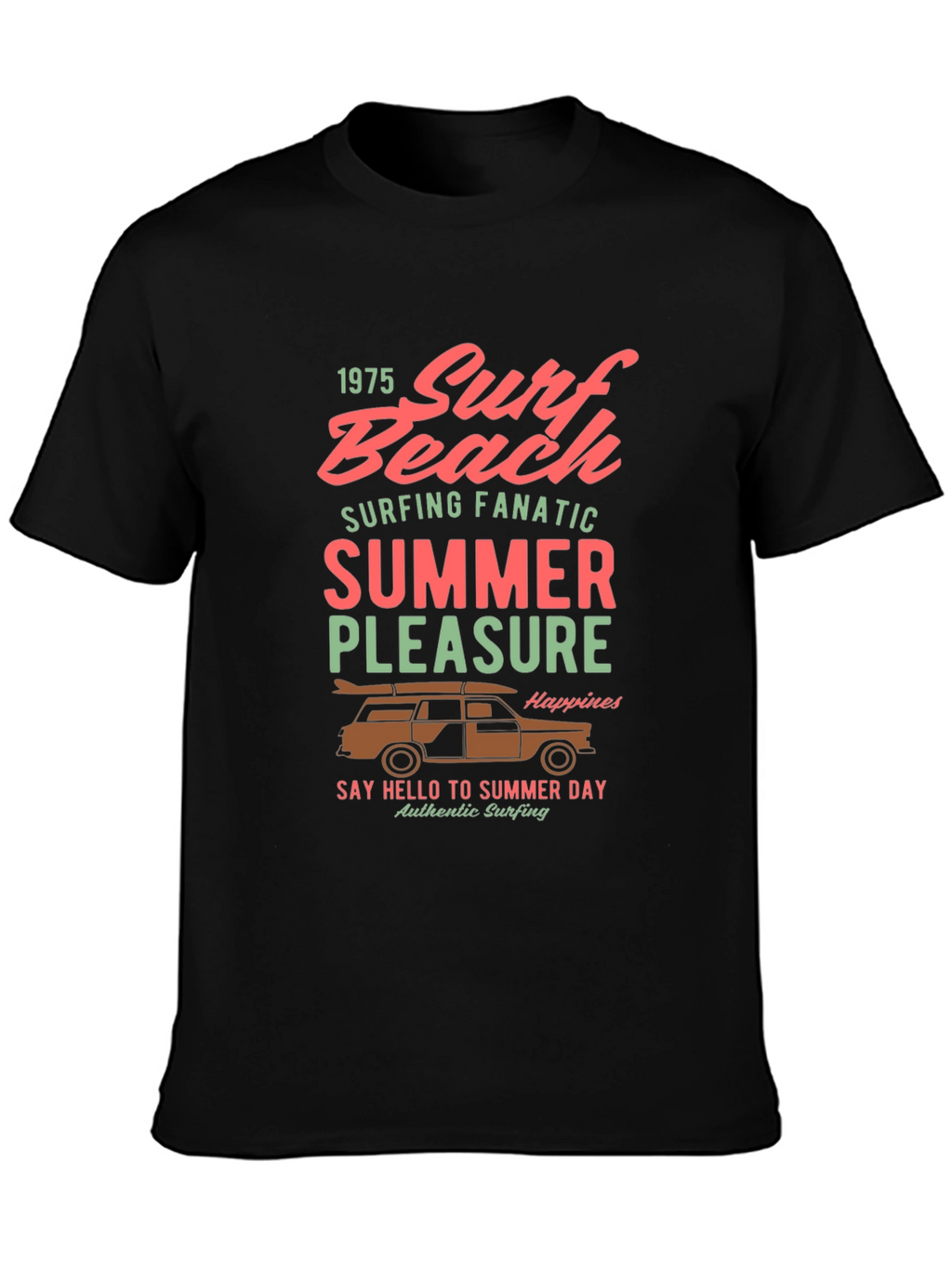 Surf Beach Summer Pleasure Graphic Tee