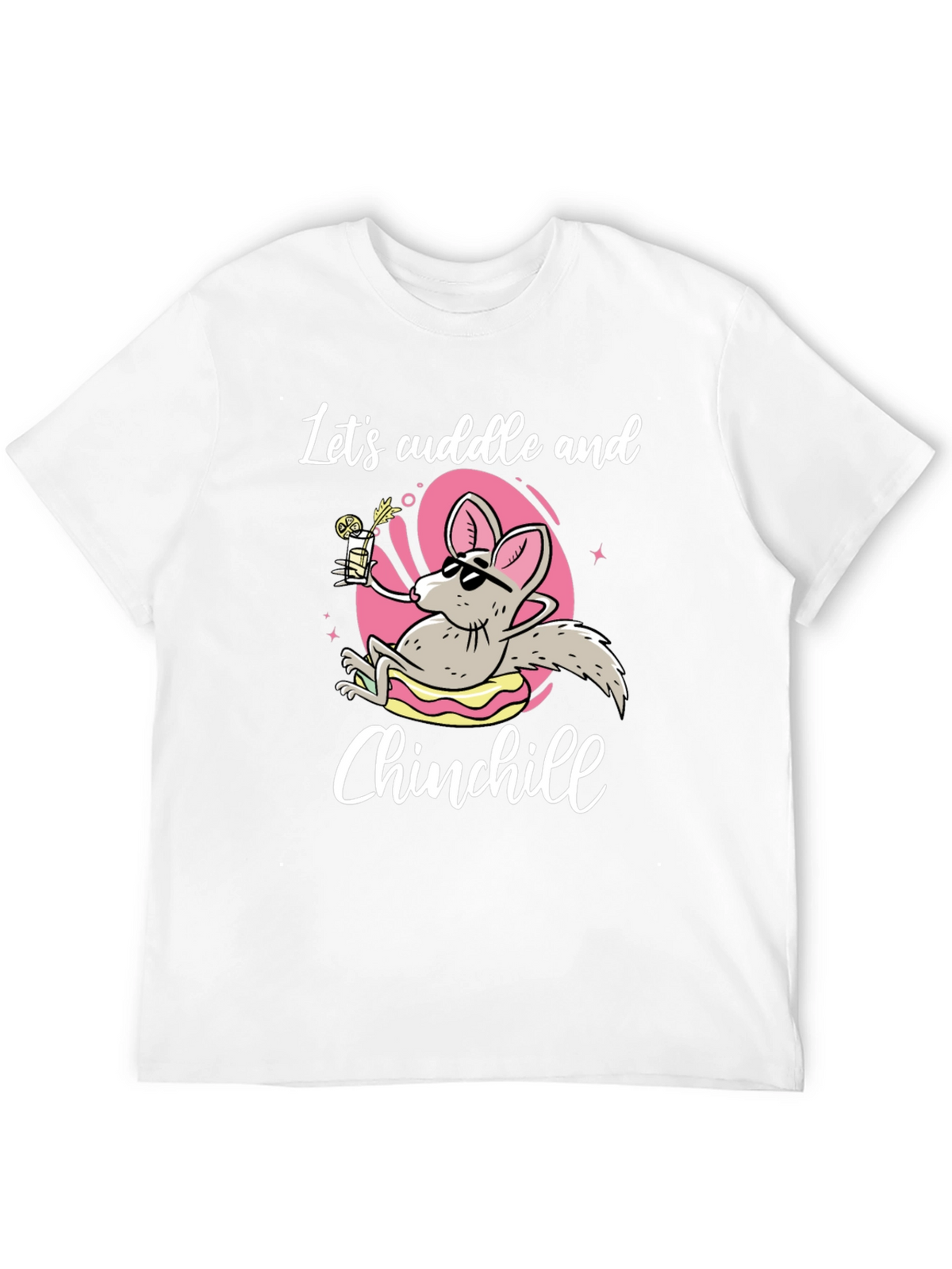 Lets Cuddle and Chinchill T-Shirt - Black Cotton Tee