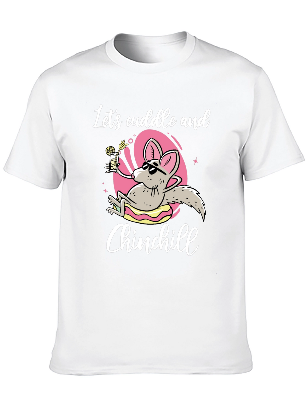 Lets Cuddle and Chinchill T-Shirt - Black Cotton Tee