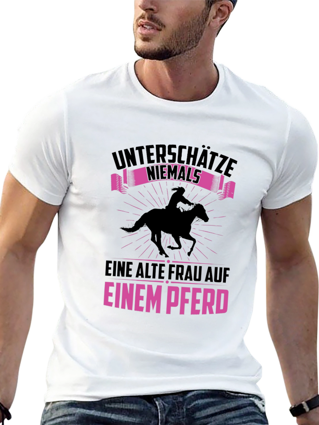 Never Underestimate Old Woman on Horse T-Shirt