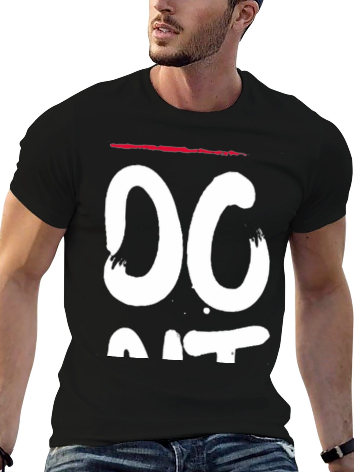 Bold Graphic Tee - DC - Black Cotton Casual