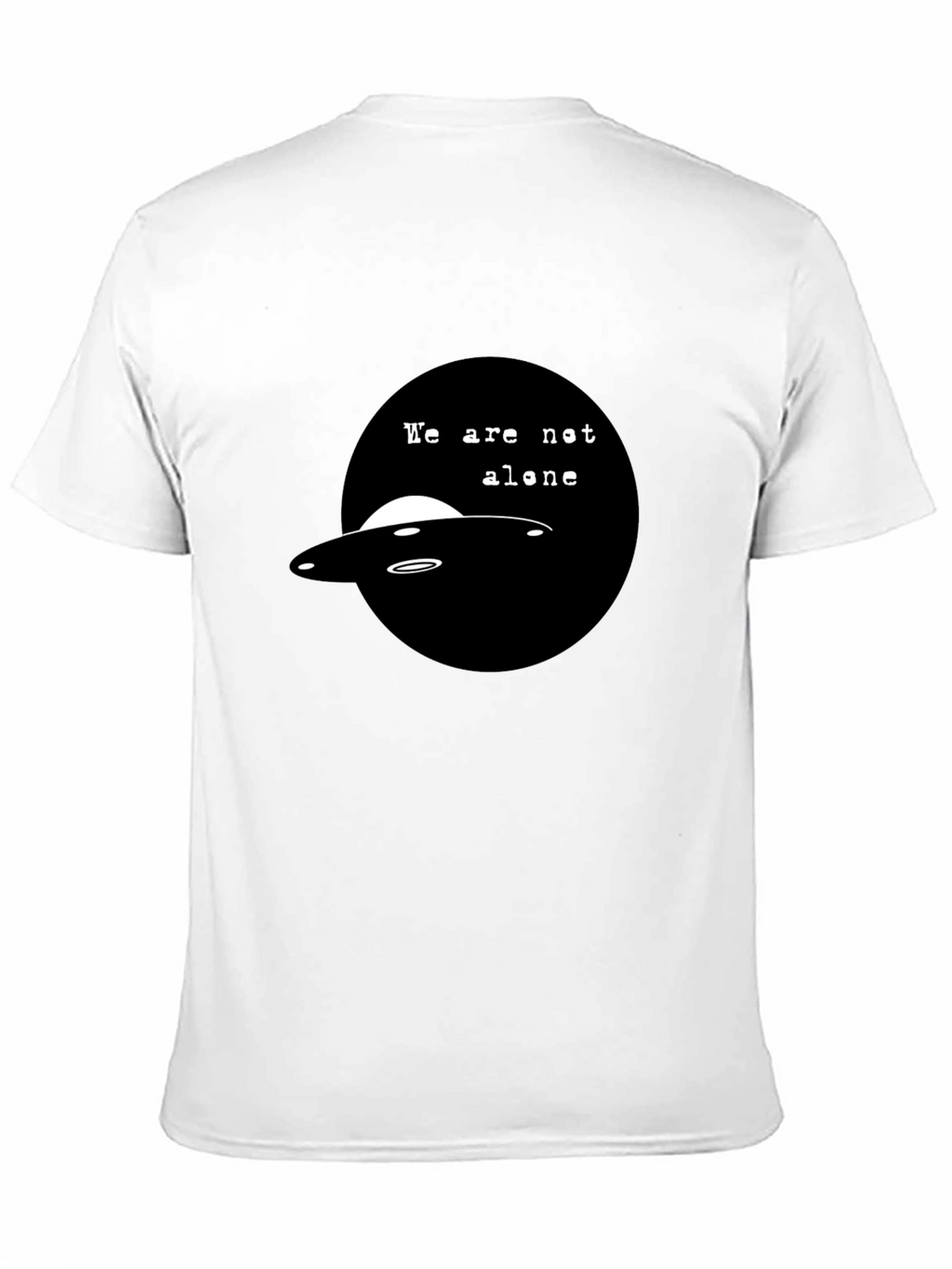UFO We Are Not Alone Graphic Black T-Shirt