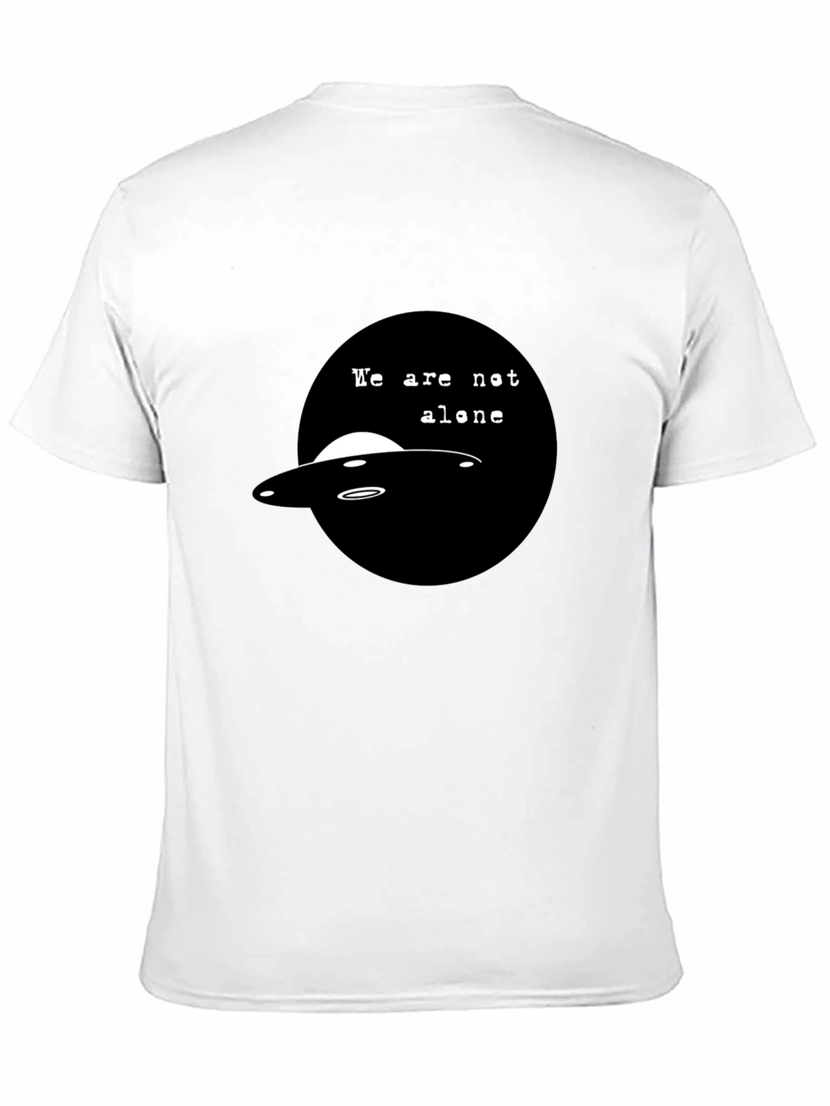 UFO We Are Not Alone Graphic Black T-Shirt