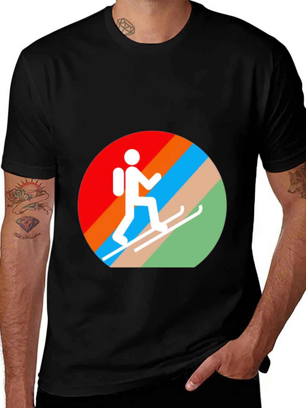 Ski Hiker Graphic Tee - Active Lifestyle Shirt