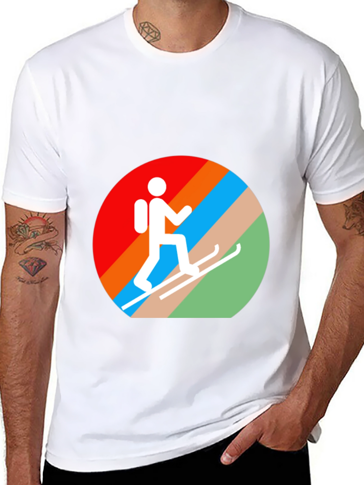 Ski Hiker Graphic Tee - Active Lifestyle Shirt