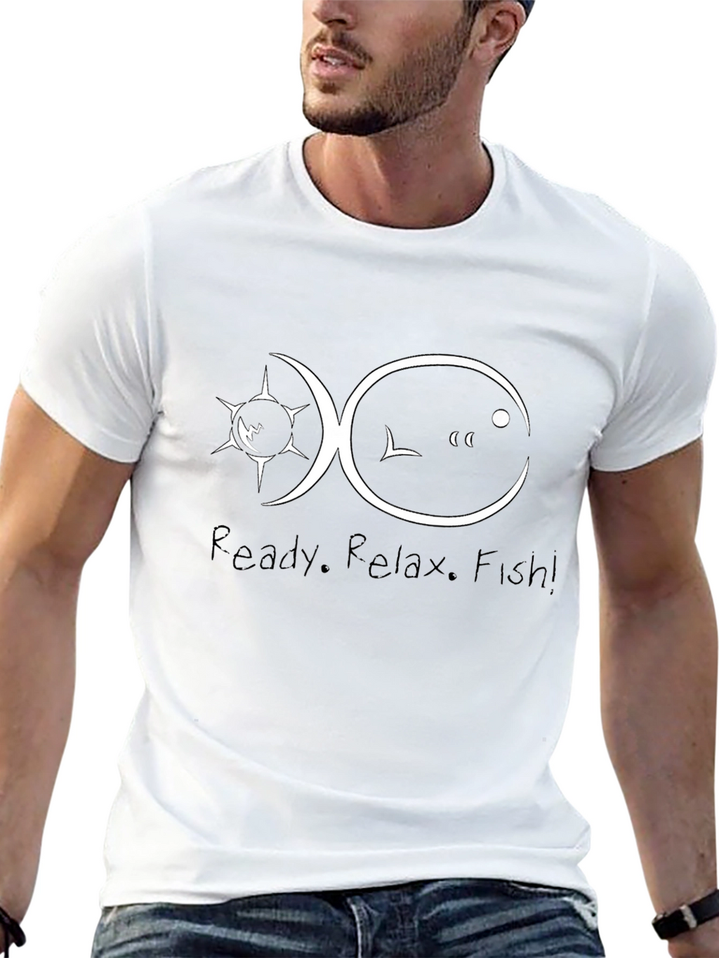 Ready. Relax. Fish! Mens Graphic Tee