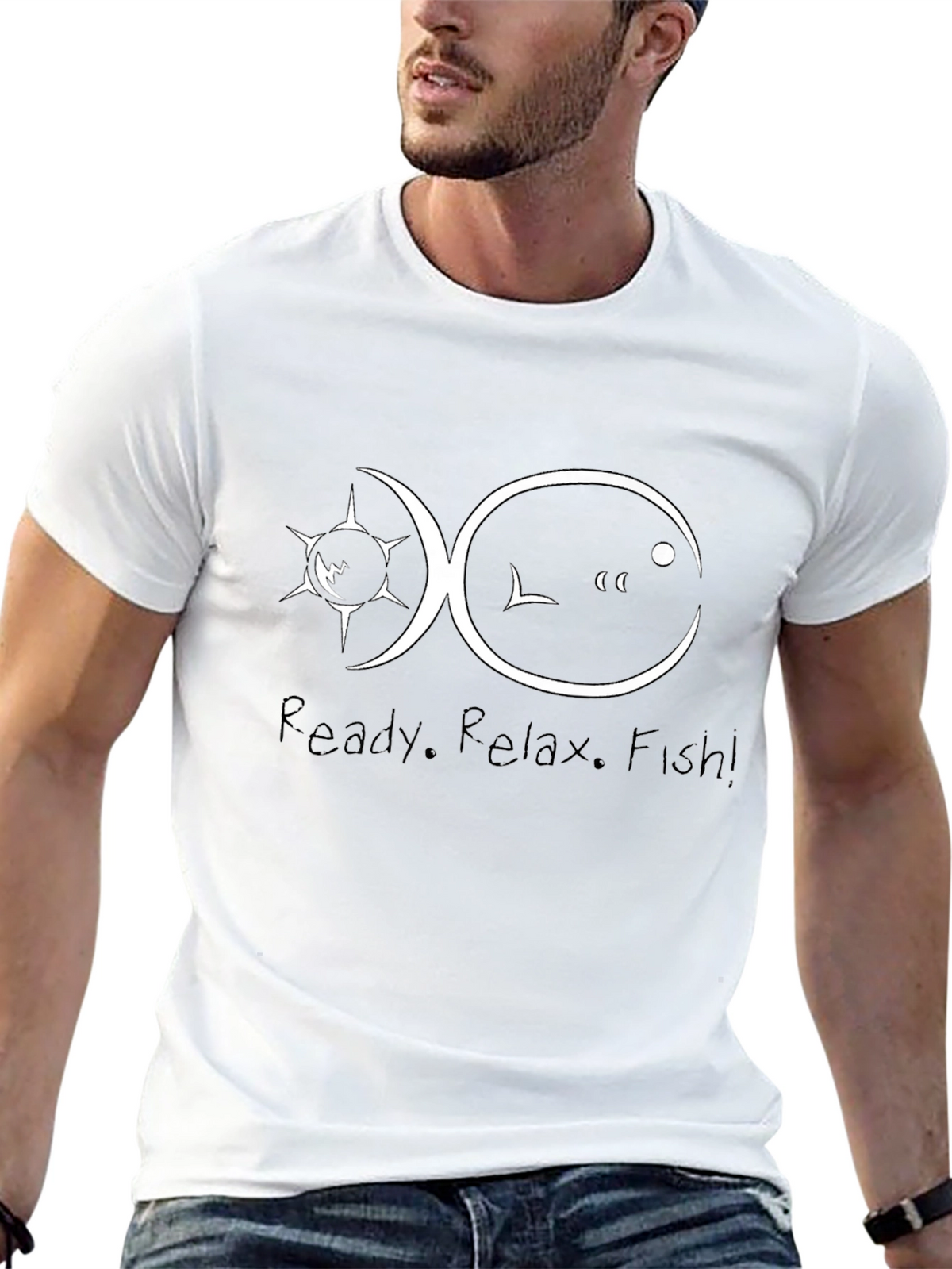 Ready. Relax. Fish! Mens Graphic Tee