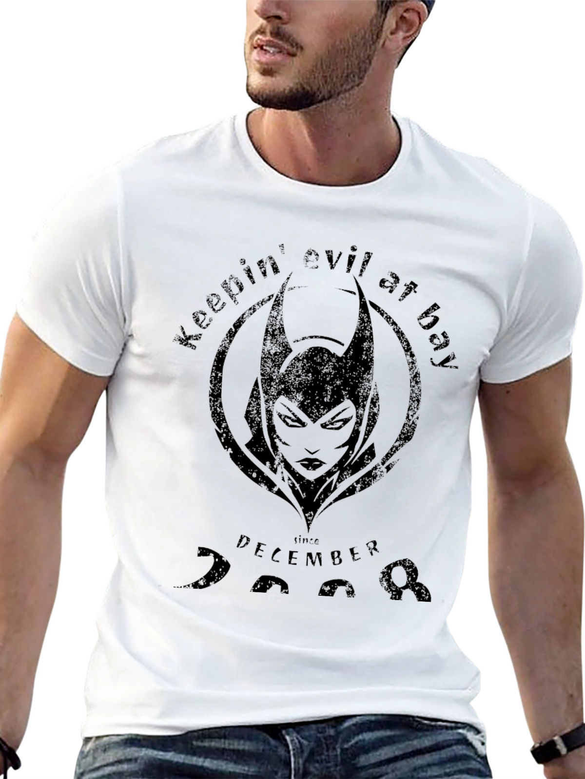 Keepin Evil At Bay Black Graphic Tee