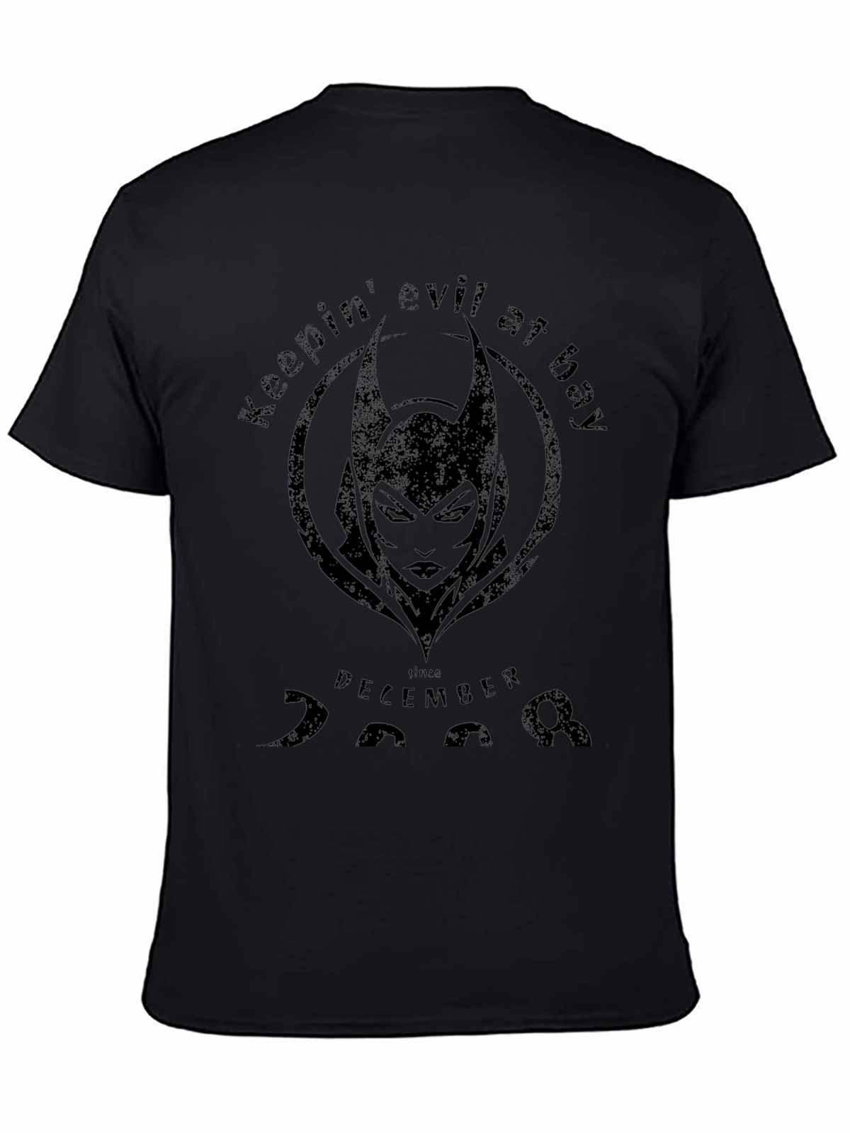 Keepin Evil At Bay Black Graphic Tee