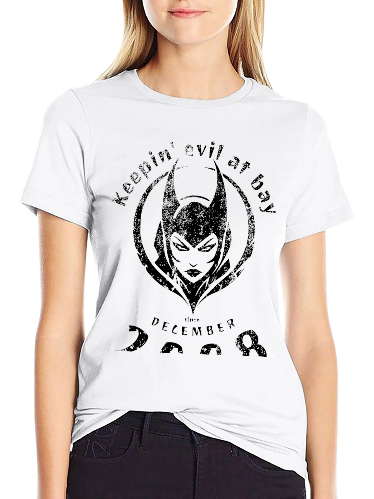 Keepin Evil At Bay Black Graphic Tee