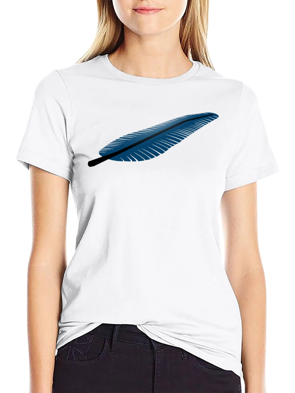Feather Graphic Black T-Shirt