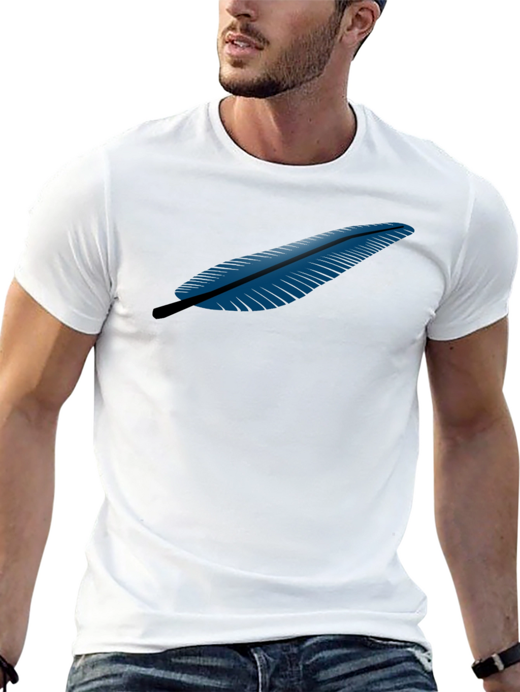 Feather Graphic Black T-Shirt