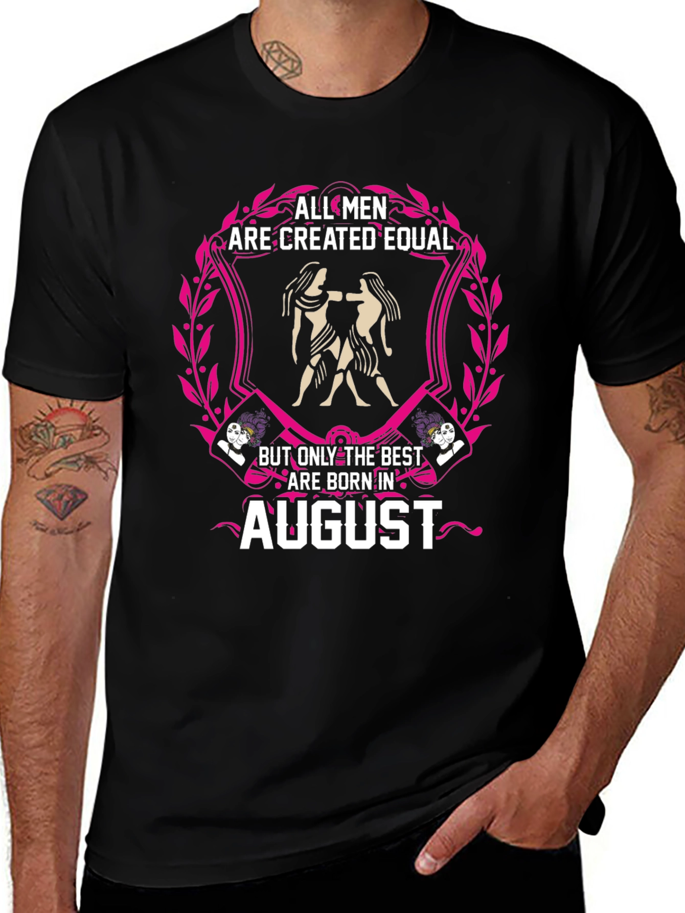 August Birthday Gemini Mens Graphic Tee