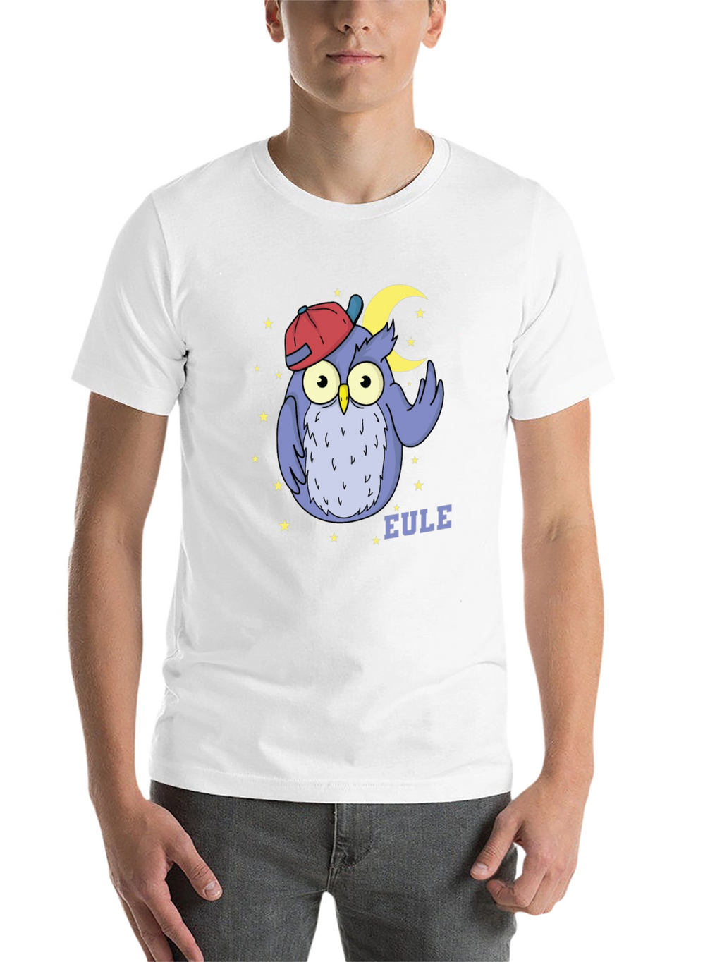 Owl with Cap T-Shirt - Cute Cartoon Design