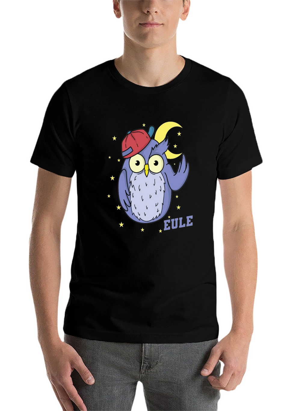 Owl with Cap T-Shirt - Cute Cartoon Design