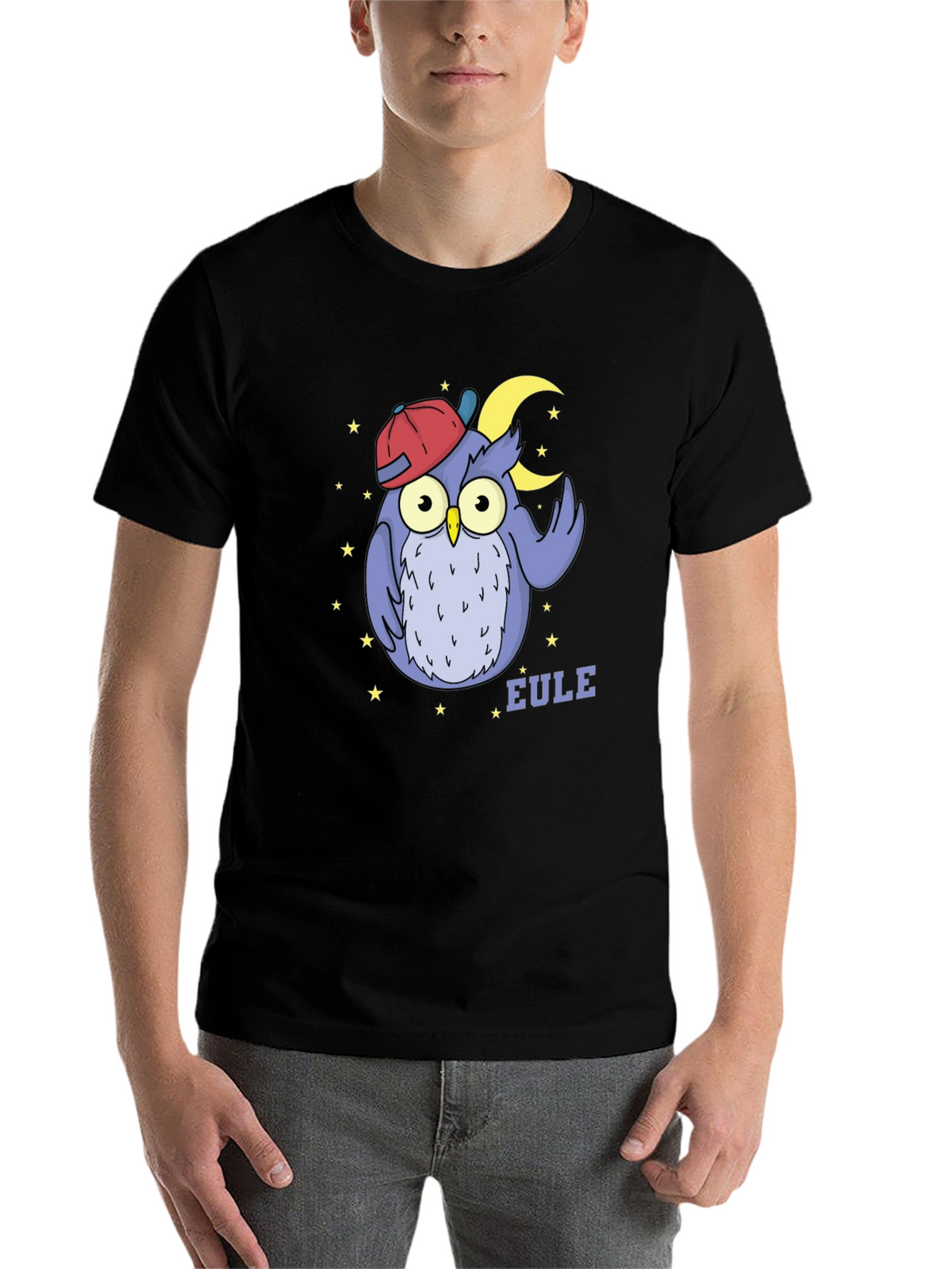 Owl with Cap T-Shirt - Cute Cartoon Design