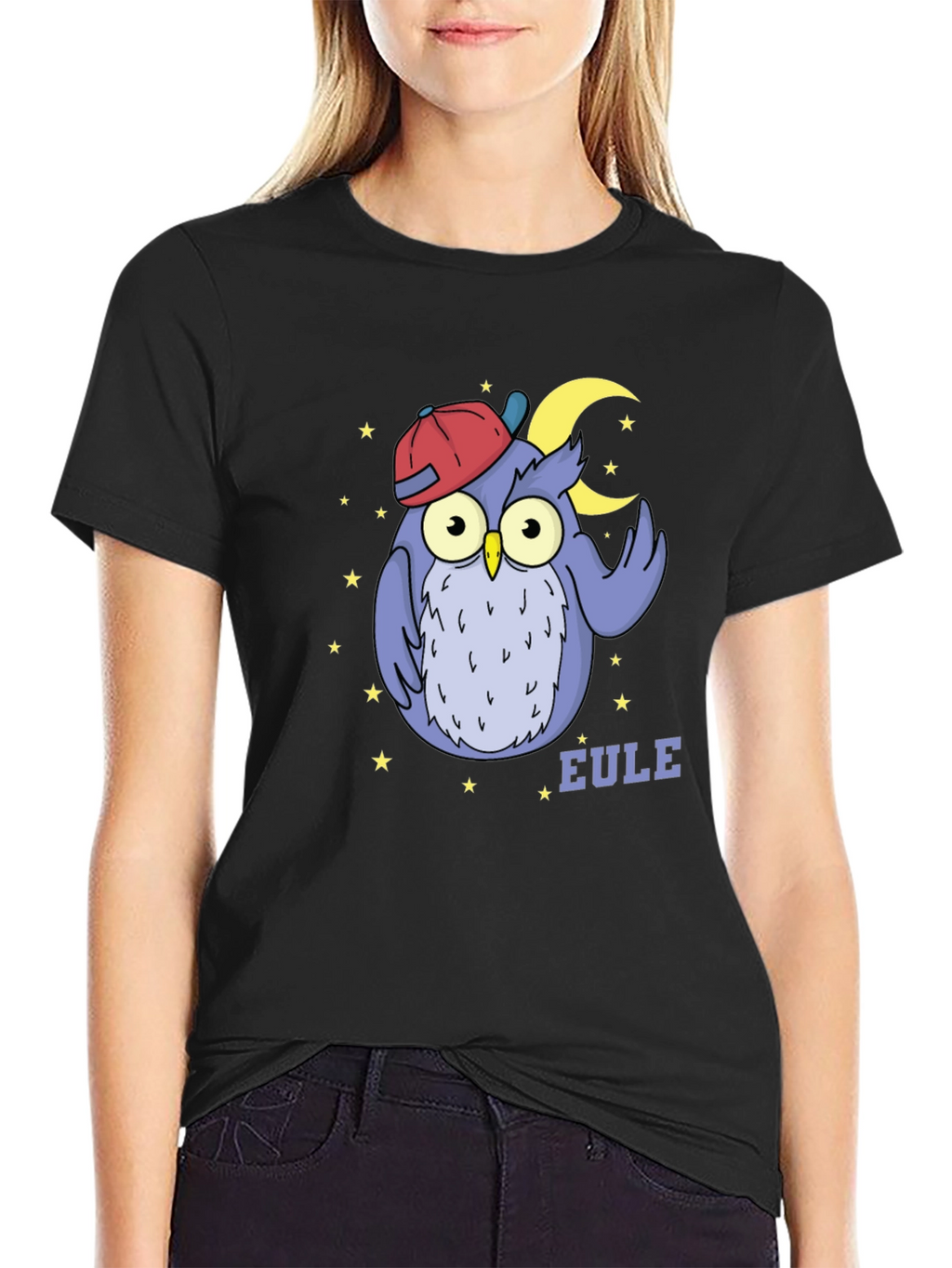 Owl with Cap T-Shirt - Cute Cartoon Design