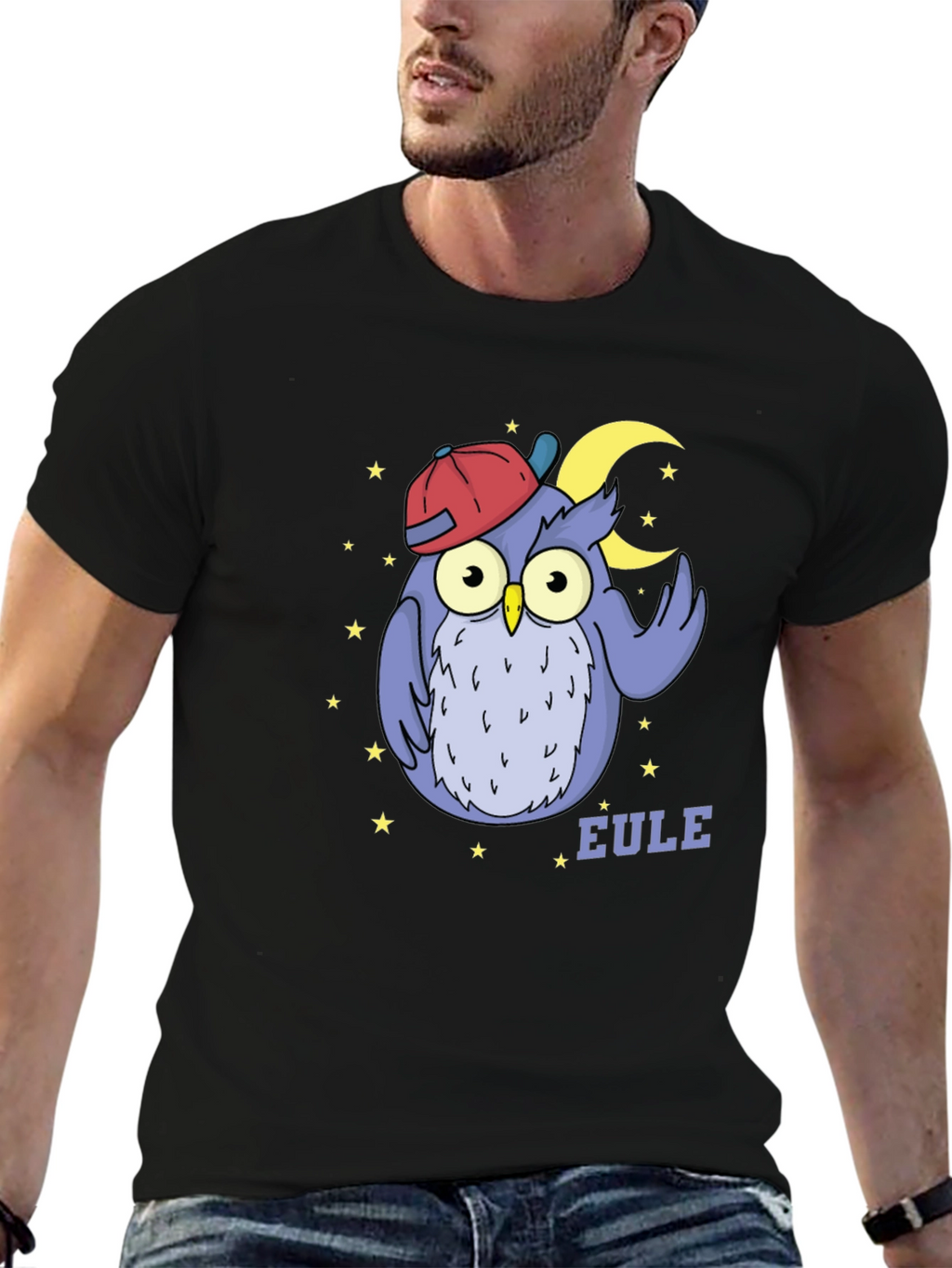 Owl with Cap T-Shirt - Cute Cartoon Design