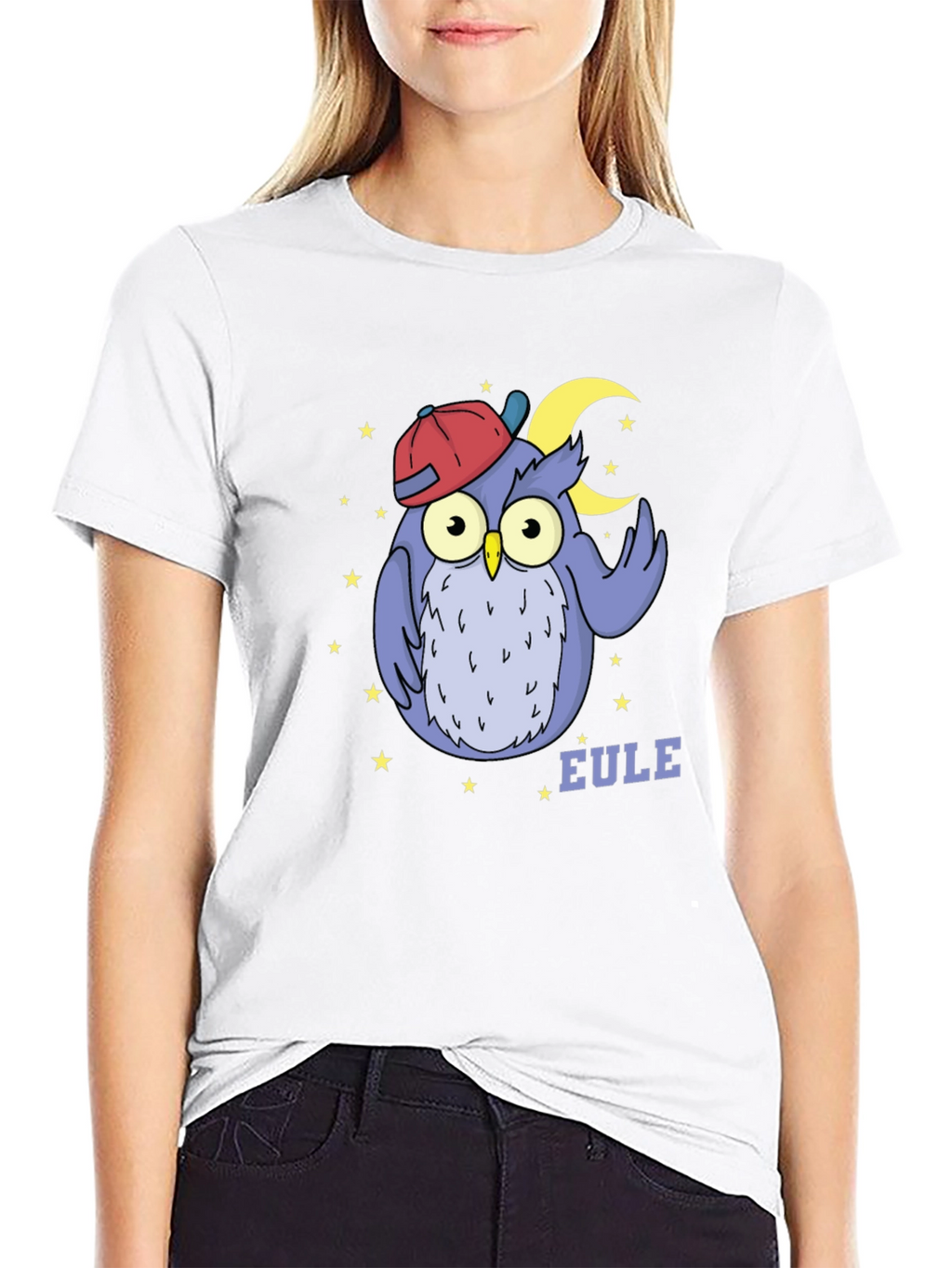 Owl with Cap T-Shirt - Cute Cartoon Design