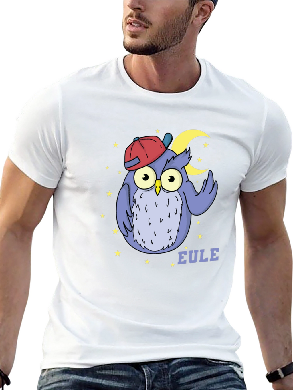 Owl with Cap T-Shirt - Cute Cartoon Design