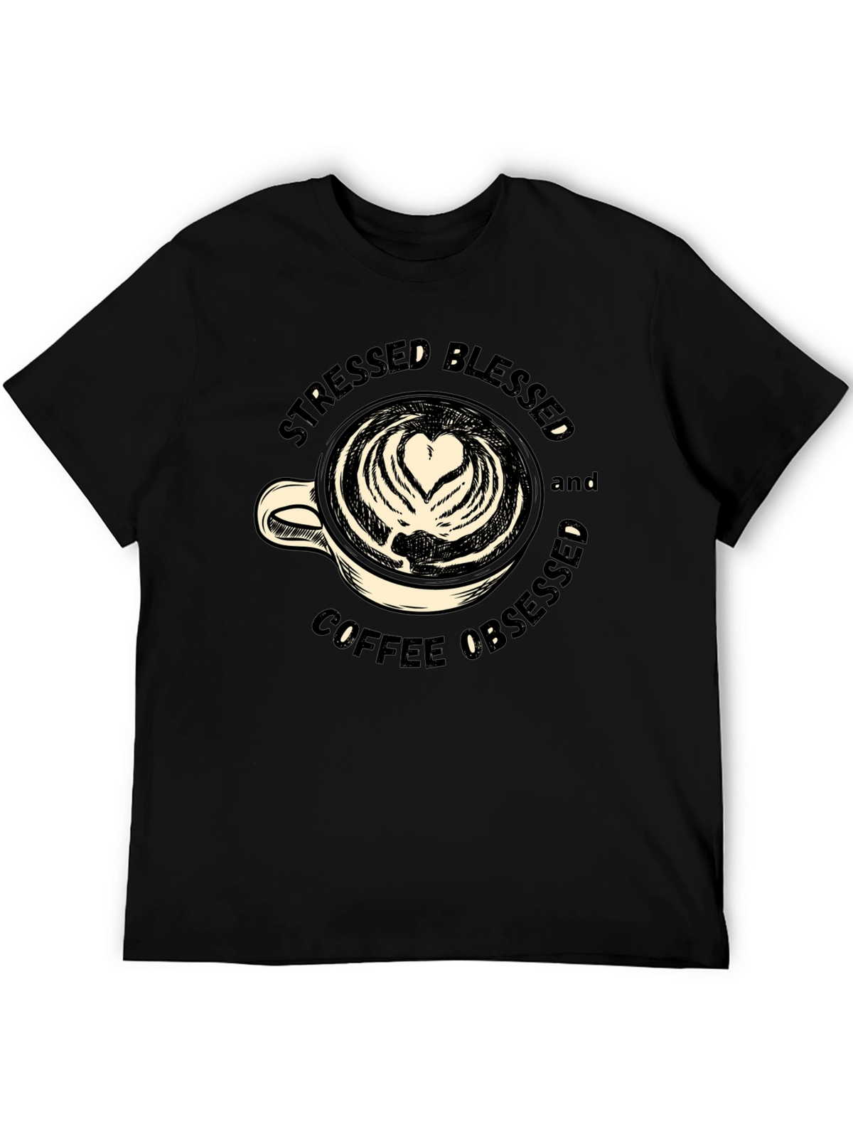 Stressed Blessed Coffee Obsessed Graphic Tee