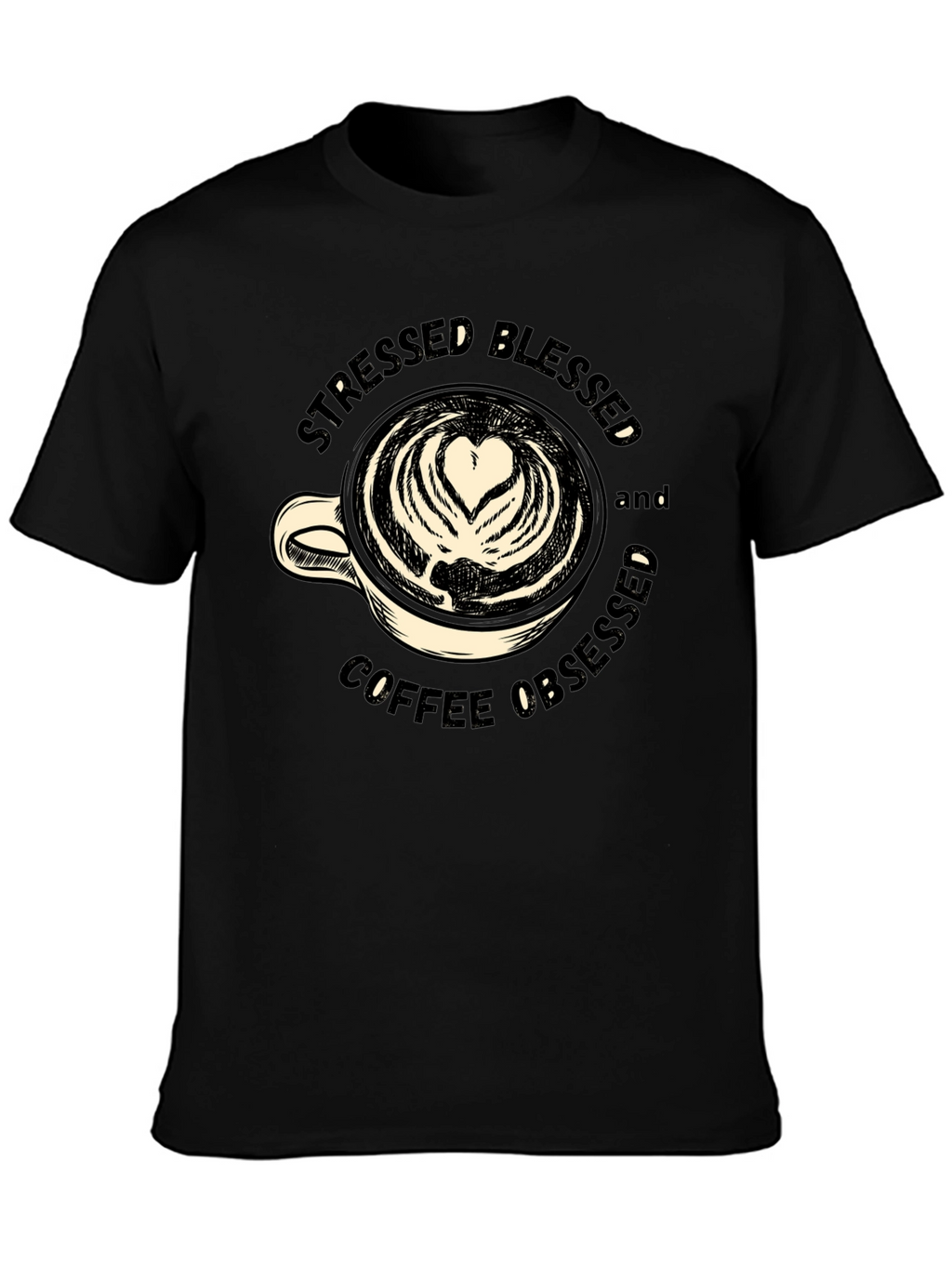 Stressed Blessed Coffee Obsessed Graphic Tee