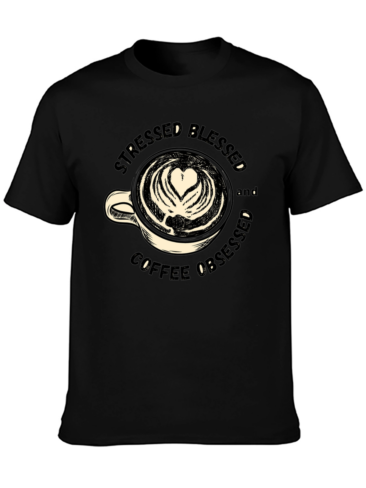 Stressed Blessed Coffee Obsessed Graphic Tee
