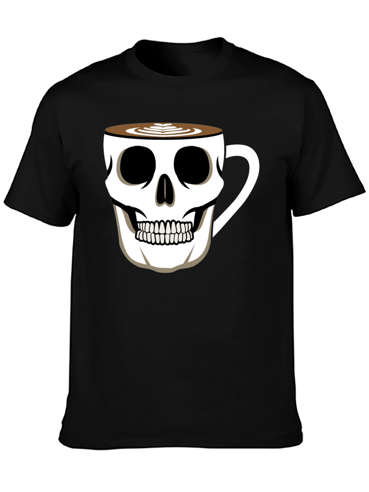 Skull Coffee Cup T-Shirt - Black Graphic Tee