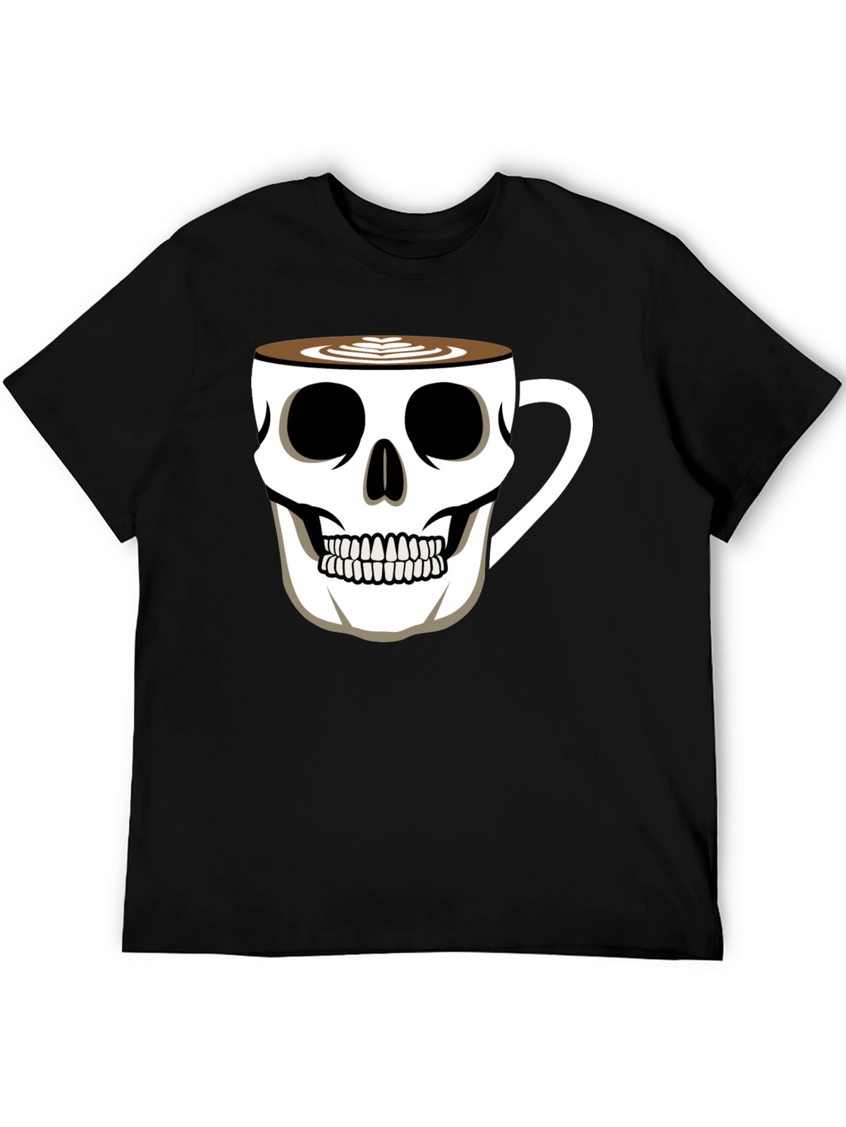 Skull Coffee Cup T-Shirt - Black Graphic Tee