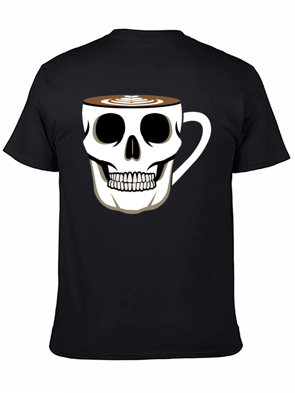 Skull Coffee Cup T-Shirt - Black Graphic Tee
