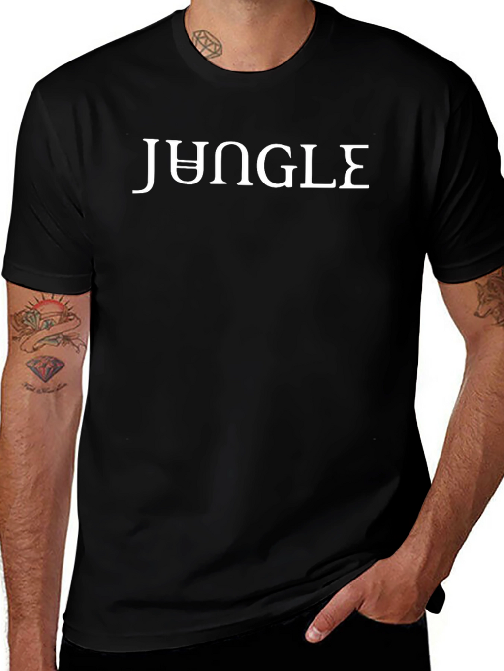 Jungle Print Black T-Shirt