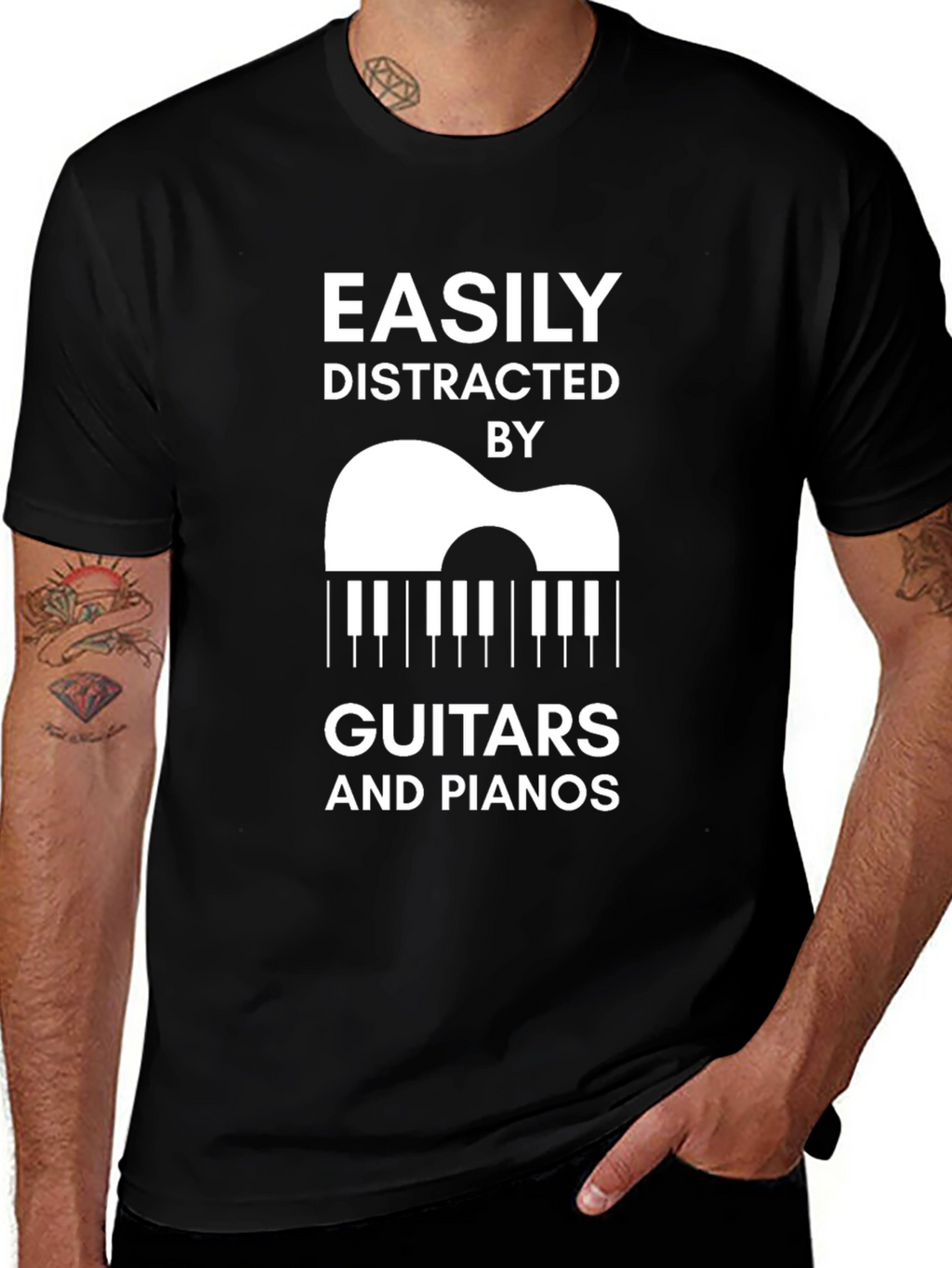 Easily Distracted By Guitars and Pianos T-Shirt