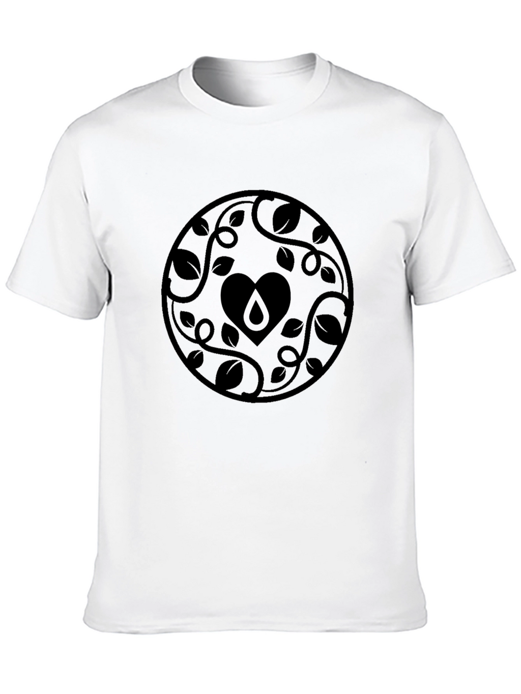 Nature Heart Graphic Black T-Shirt