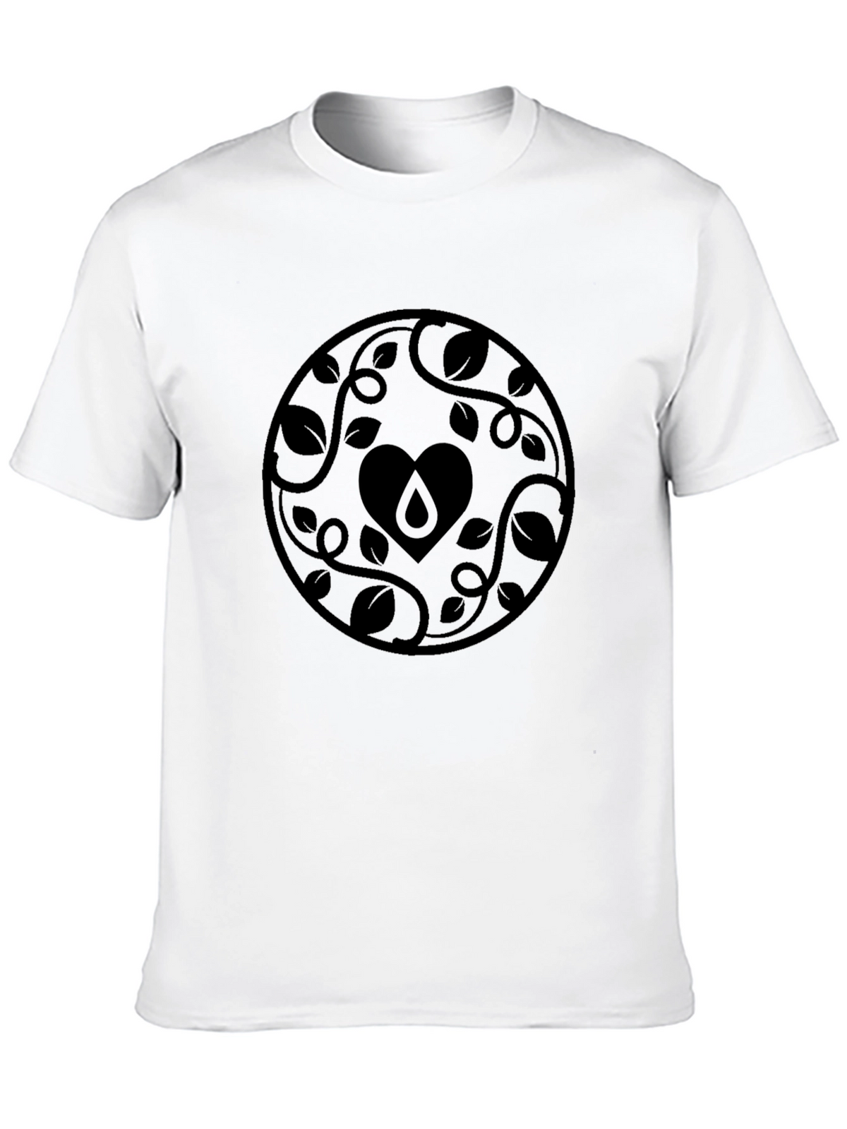 Nature Heart Graphic Black T-Shirt