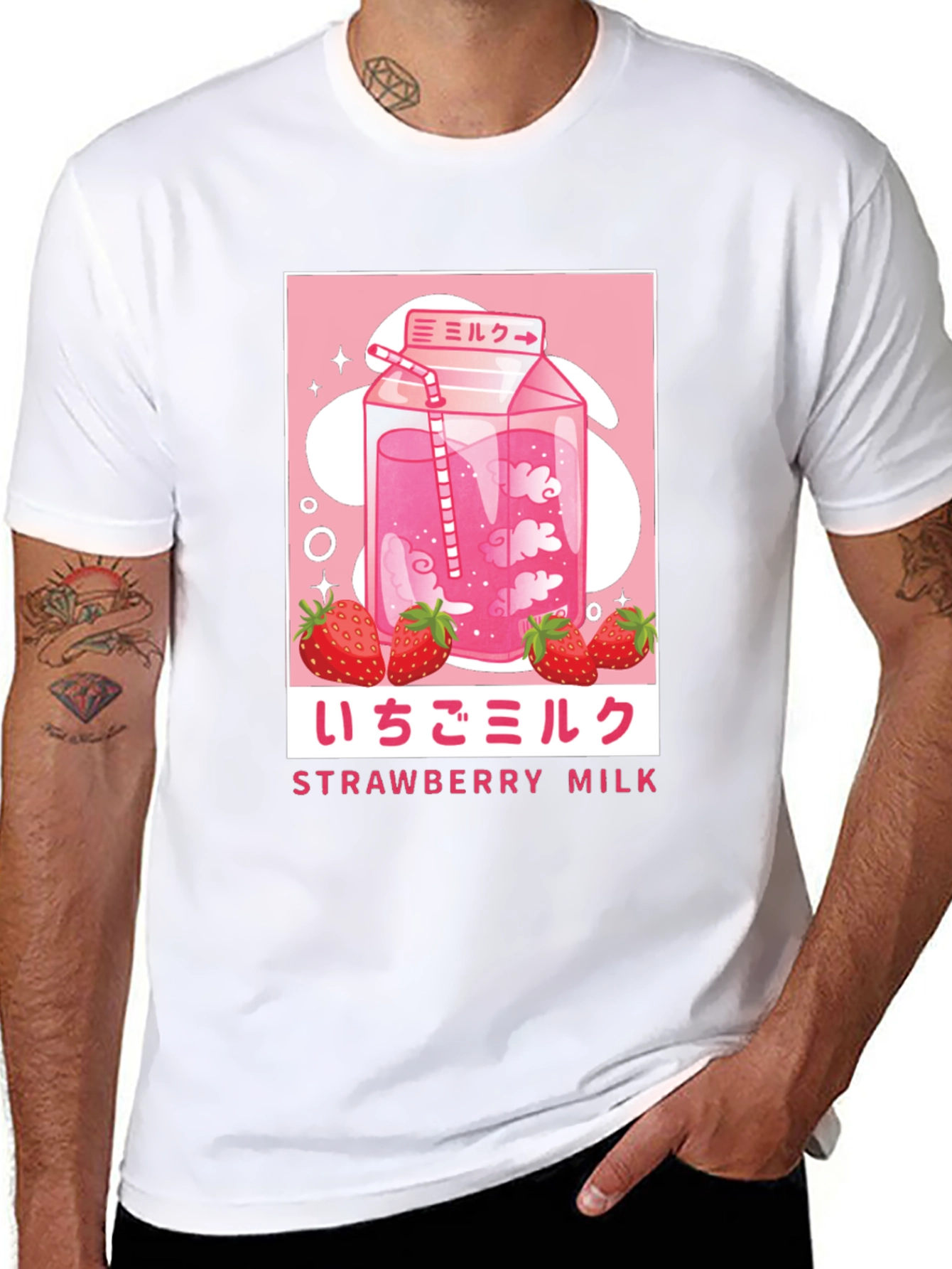Strawberry Milk Graphic Tee - Anime Inspired