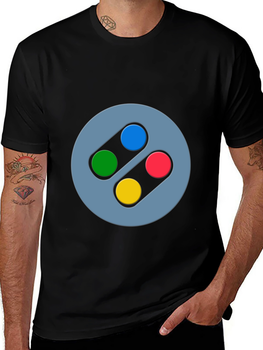 Retro Gaming T-Shirt - SNES Controller Inspired Design