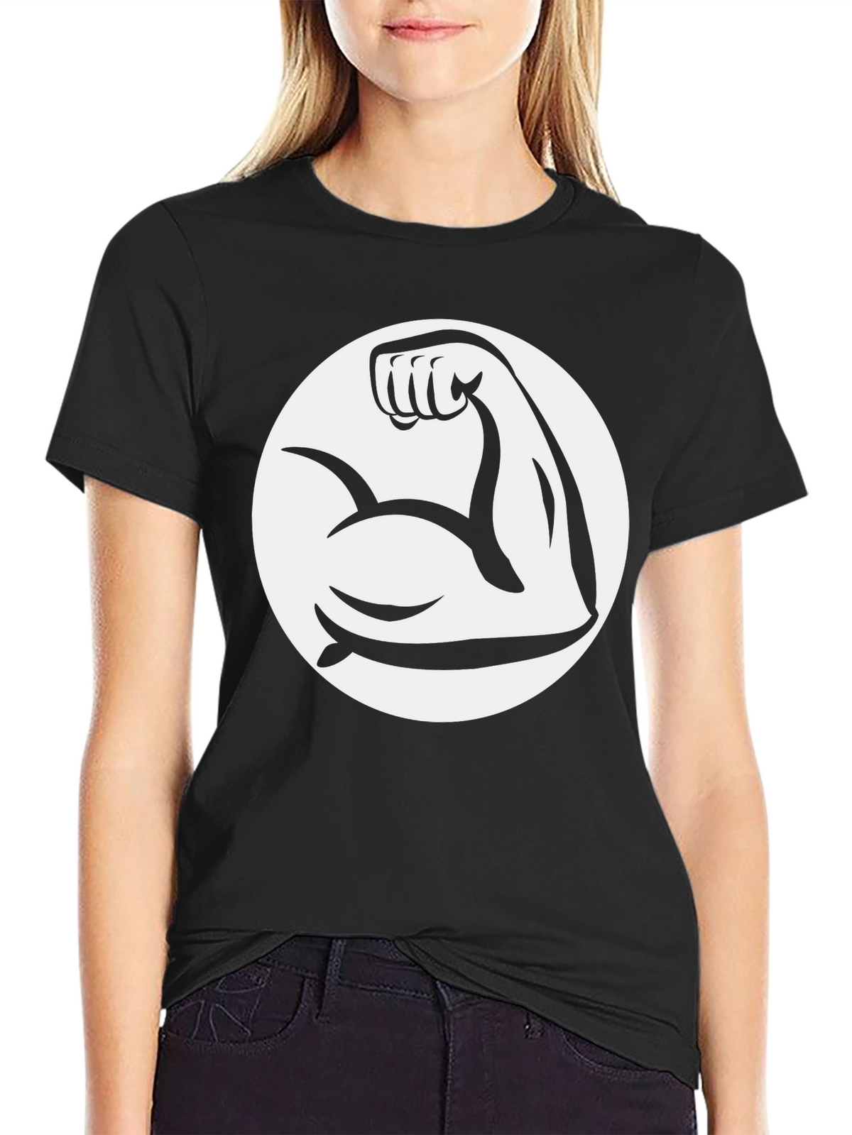 Black Muscle Arm Graphic Tee