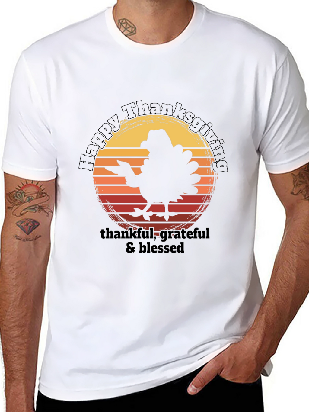 Happy Thanksgiving Turkey Graphic T-Shirt
